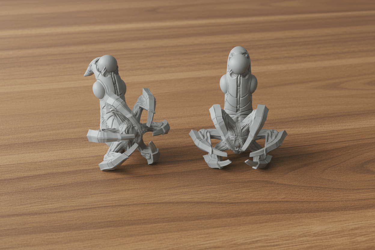 Oq'Uiar Rift Armada — Asymmetrical Alien Spaceships — "The Many" Sci-Fi Fleet — 1:128 Scale Miniatures — 8 Unit Bundle