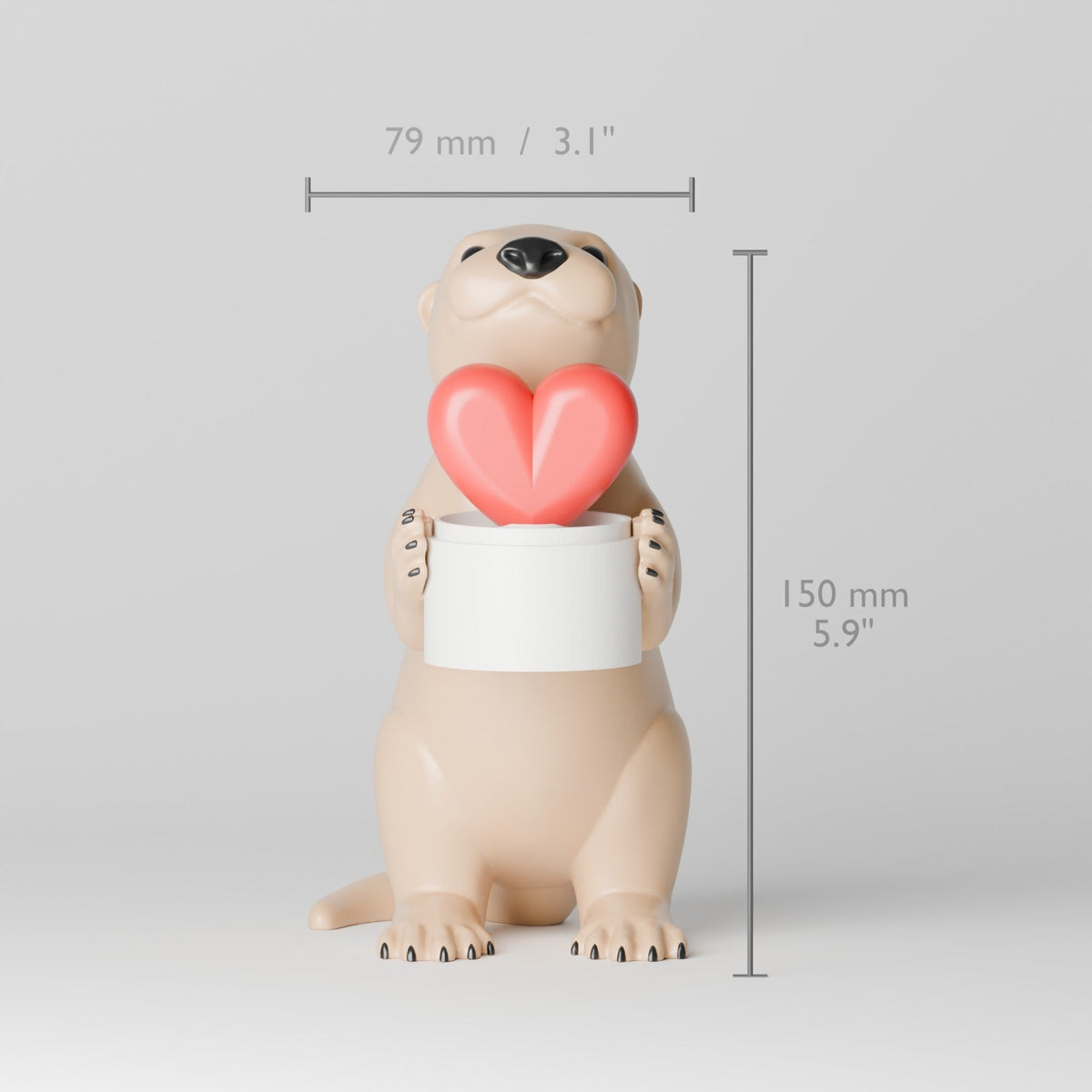 Otter with Heart Tealight Holder – Cute Otter Love Gift & LED Candle Holder - Northern Foundry
