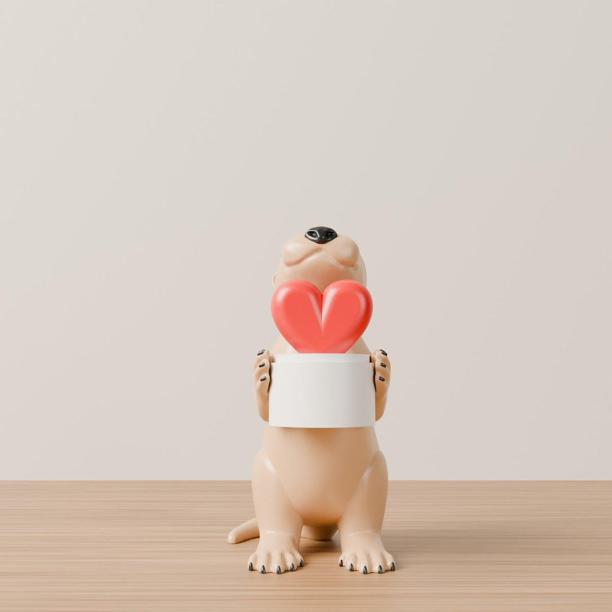 Otter with Heart Tealight Holder – Cute Otter Love Gift & LED Candle Holder - Northern Foundry