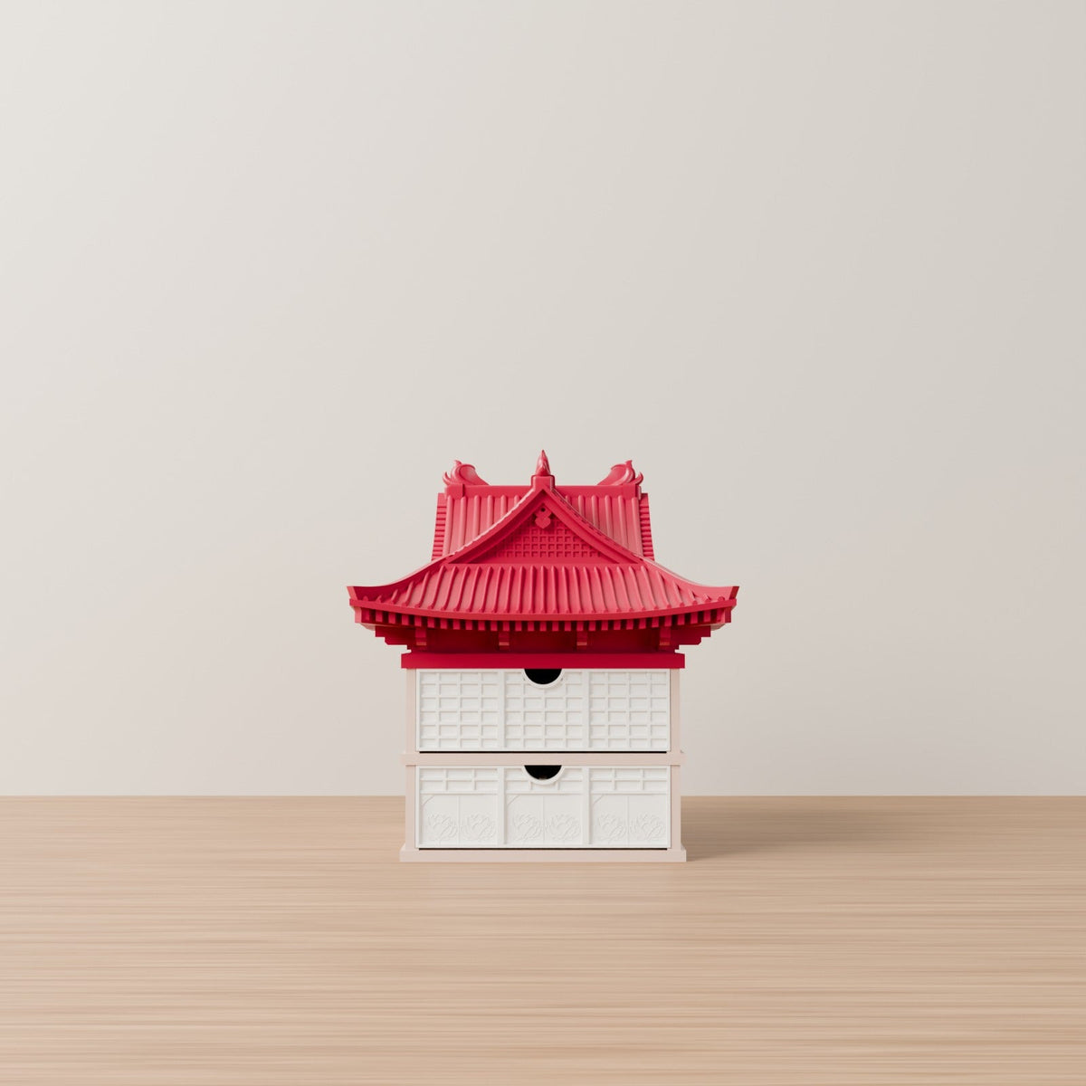 Pagoda Drawer Organizer – Asian Temple Storage Box with Two Drawers - Northern Foundry
