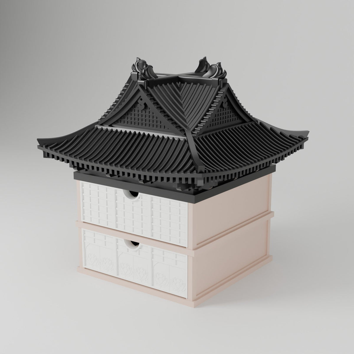 Pagoda Drawer Organizer – Asian Temple Storage Box with Two Drawers - Northern Foundry