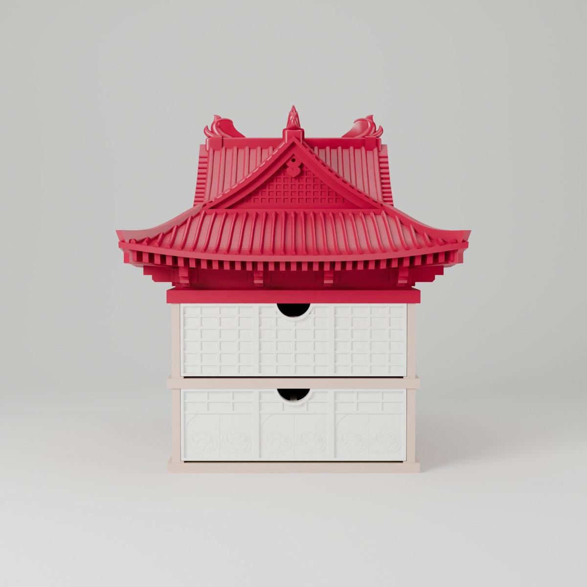 Pagoda Drawer Organizer – Asian Temple Storage Box with Two Drawers - Northern Foundry