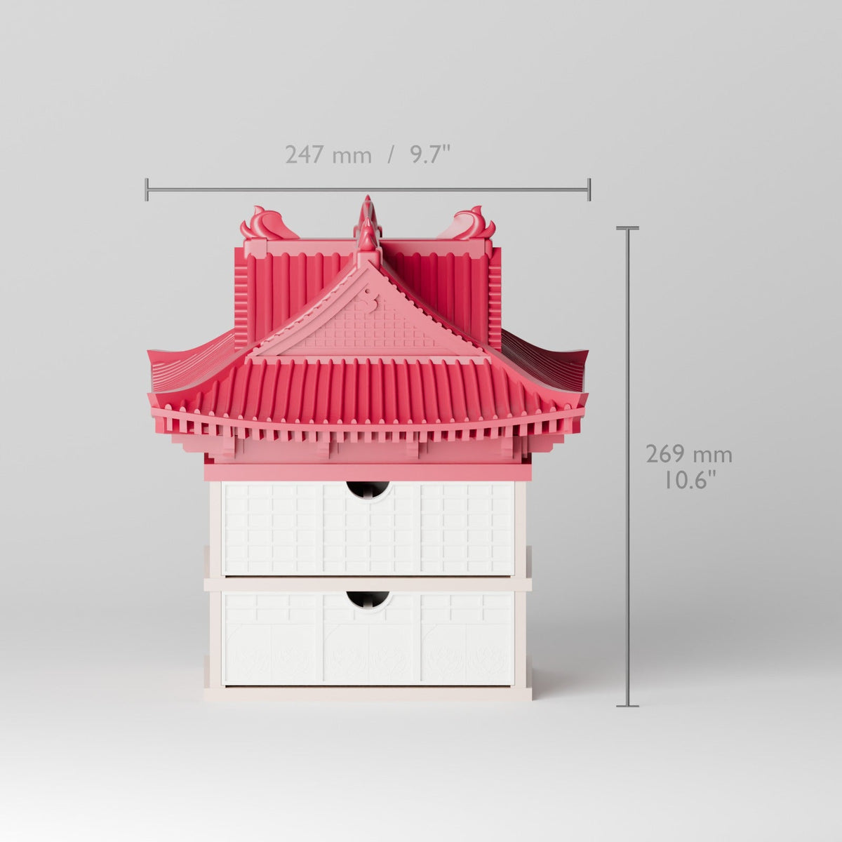 Pagoda Drawer Organizer – Asian Temple Storage Box with Two Drawers - Northern Foundry