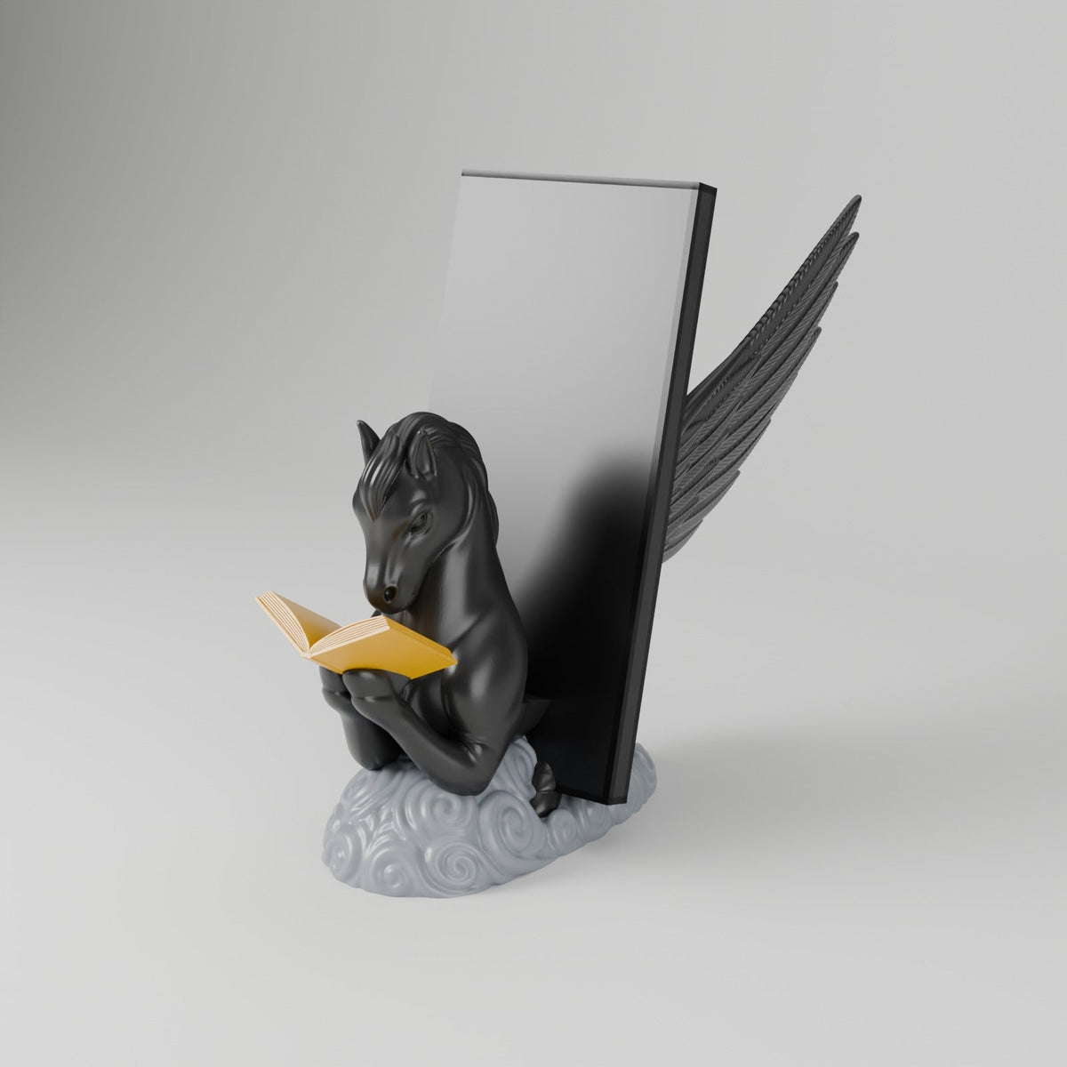 Pegasus Book & Tablet Holder – Reading Pegasus on a Cloud Stand - Northern Foundry