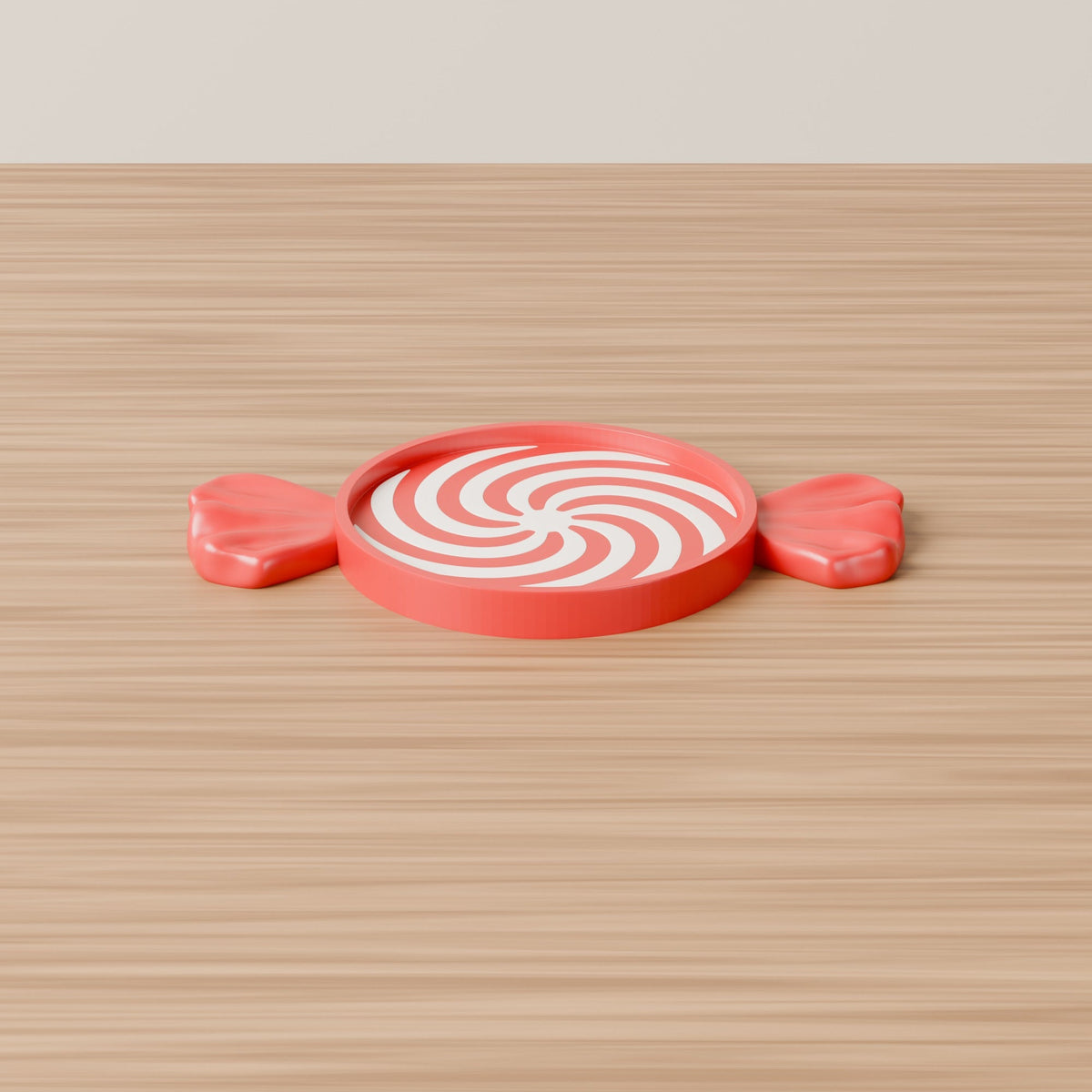 Peppermint Candy Christmas Tray – Red & White Swirl Holiday Trinket Dish - Northern Foundry