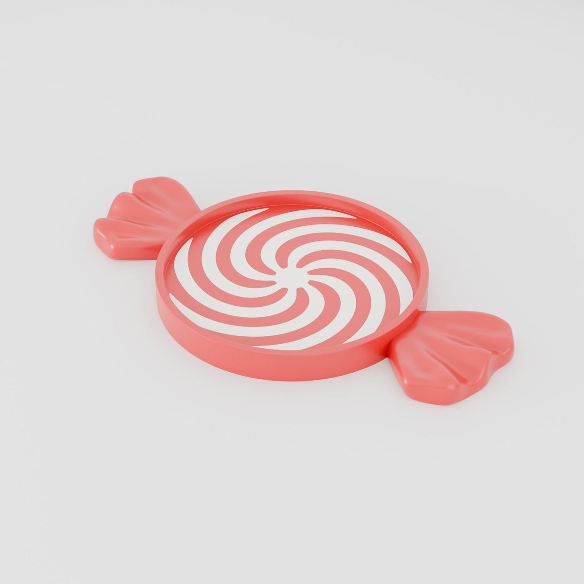 Peppermint Candy Christmas Tray – Red & White Swirl Holiday Trinket Dish - Northern Foundry