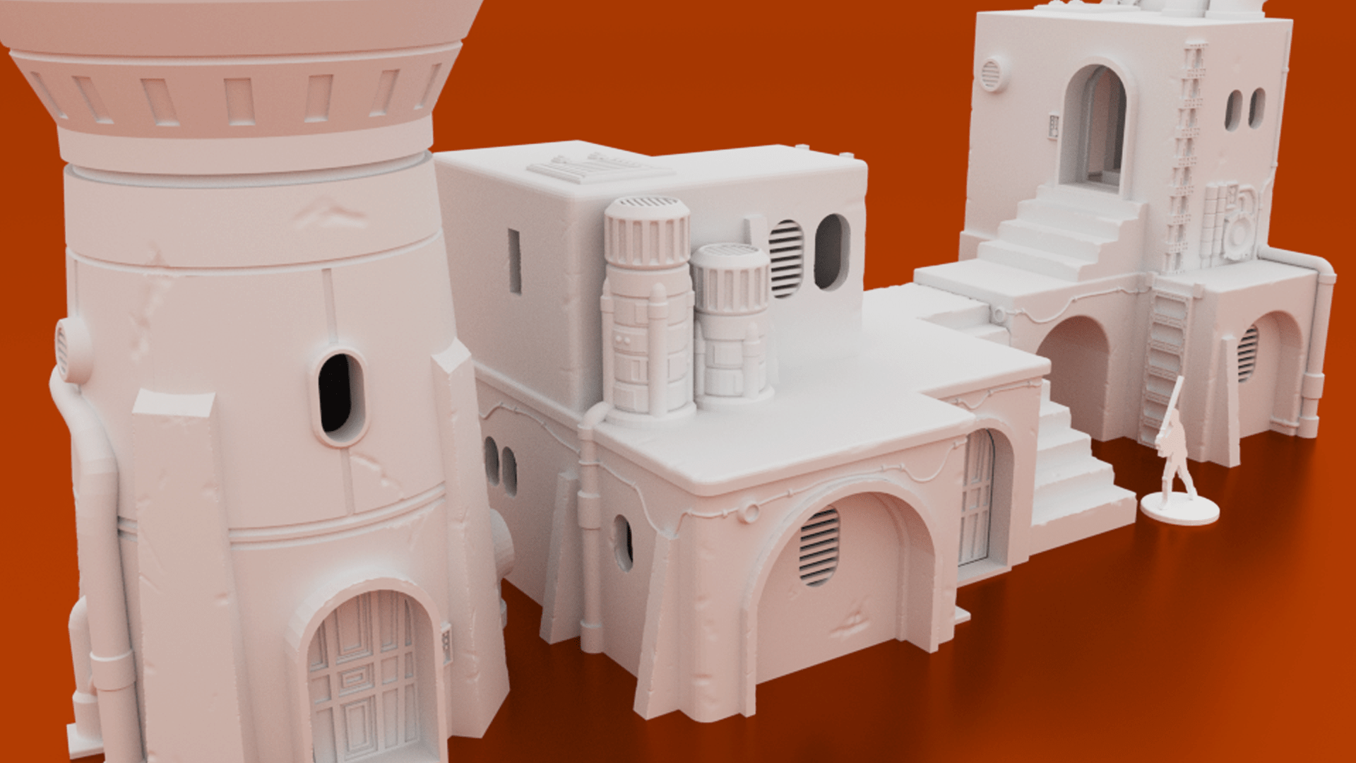 Pilgrim City Mega Terrain Bundle – 11 Sci-Fi Holy City Structures (28mm/40mm) - Northern Foundry