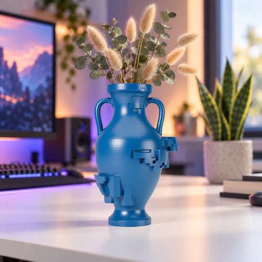 Pixel Fragment Vase – Glitch Art Amphora Vase - Northern Foundry