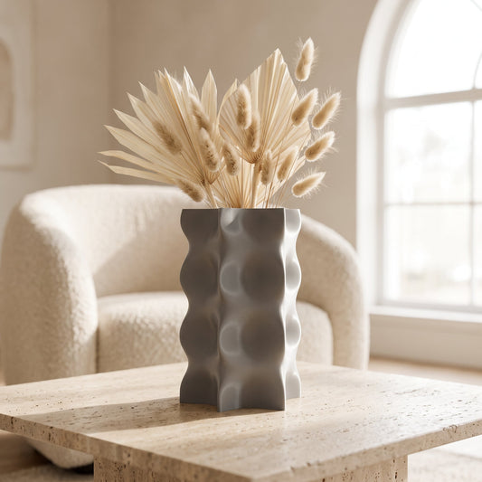 Plexo Geometric Wave Vase – Modern Sculptural Vase - Northern Foundry