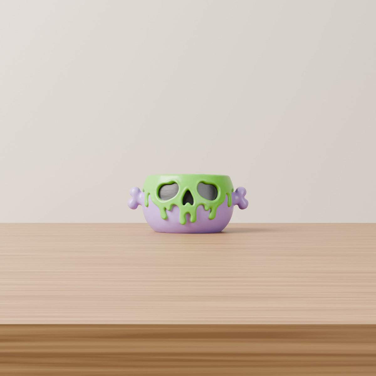 Poison Skull Candy Bowl – Purple & Green Halloween Treat Dish - Northern Foundry