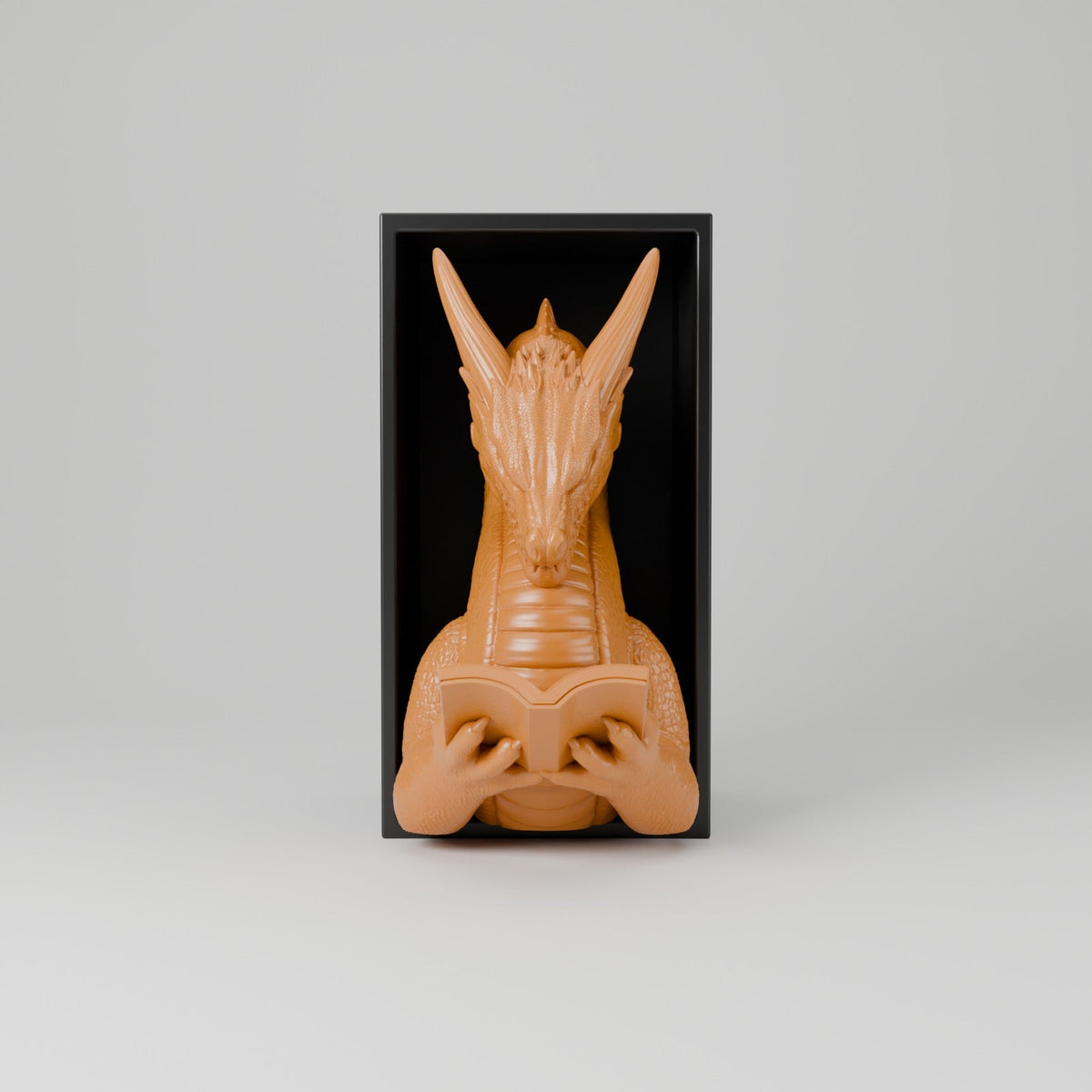 Reading Dragon Book Nook – Dragon Reading a Book in a Bookshelf Insert - Northern Foundry
