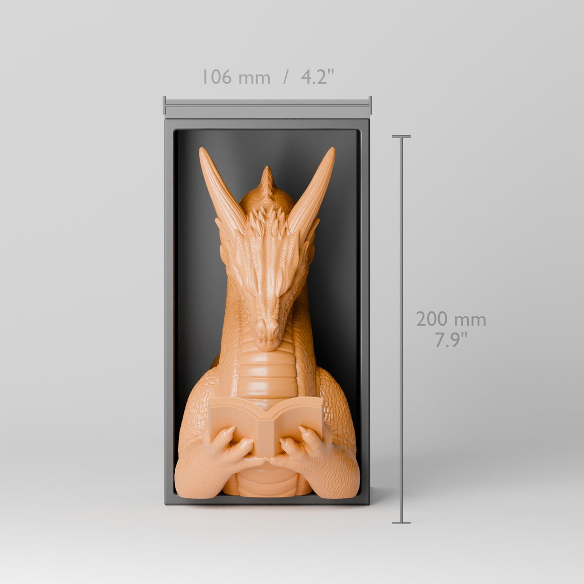 Reading Dragon Book Nook – Dragon Reading a Book in a Bookshelf Insert - Northern Foundry