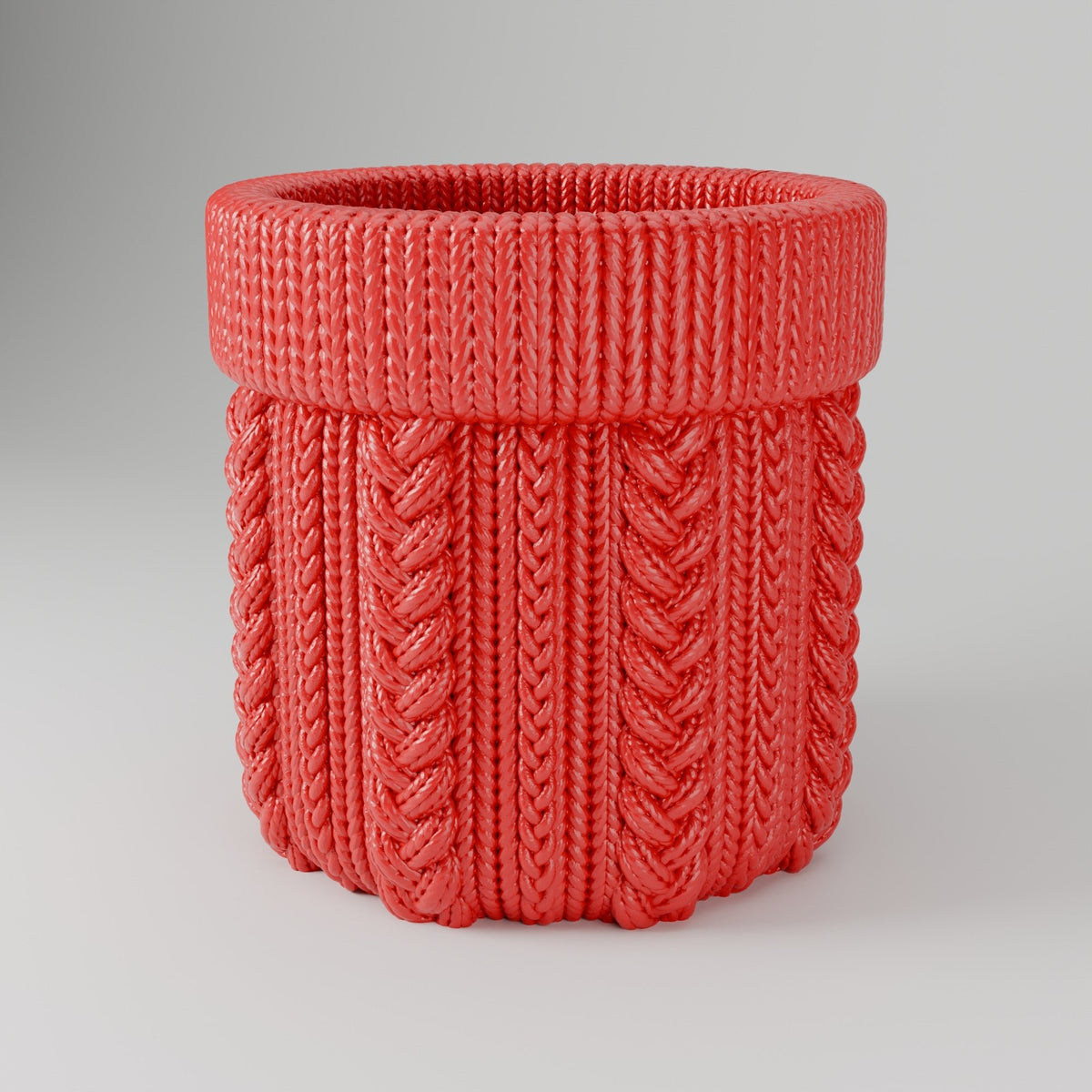 Red Knitted Texture Vase – Cable Knit Sweater Vase & Planter Pot - Northern Foundry
