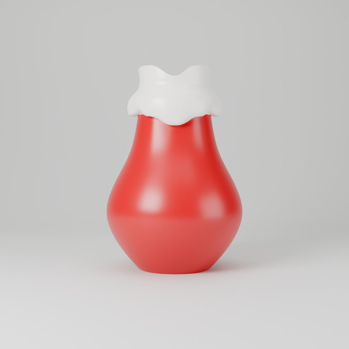 Red & White Holiday Cheer Vase – Santa Snow-Cap Christmas Flower Vase - Northern Foundry