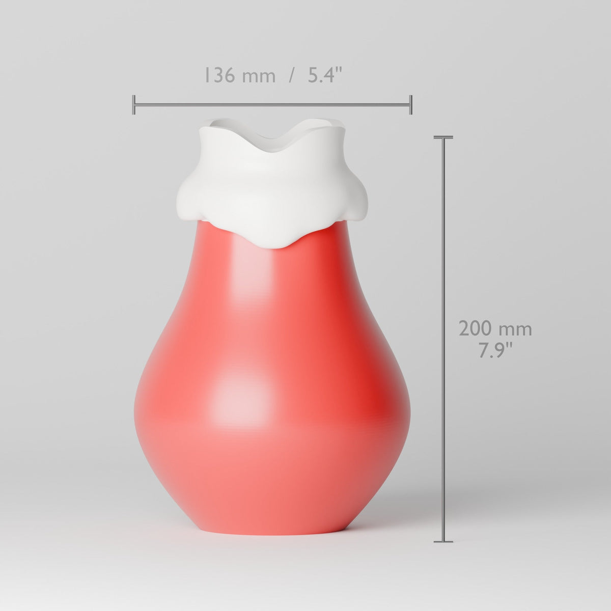 Red & White Holiday Cheer Vase – Santa Snow-Cap Christmas Flower Vase - Northern Foundry