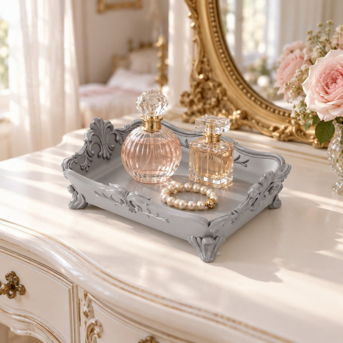 Rocaille Decorative Tray – Ornate Baroque Vanity Tray - Northern Foundry