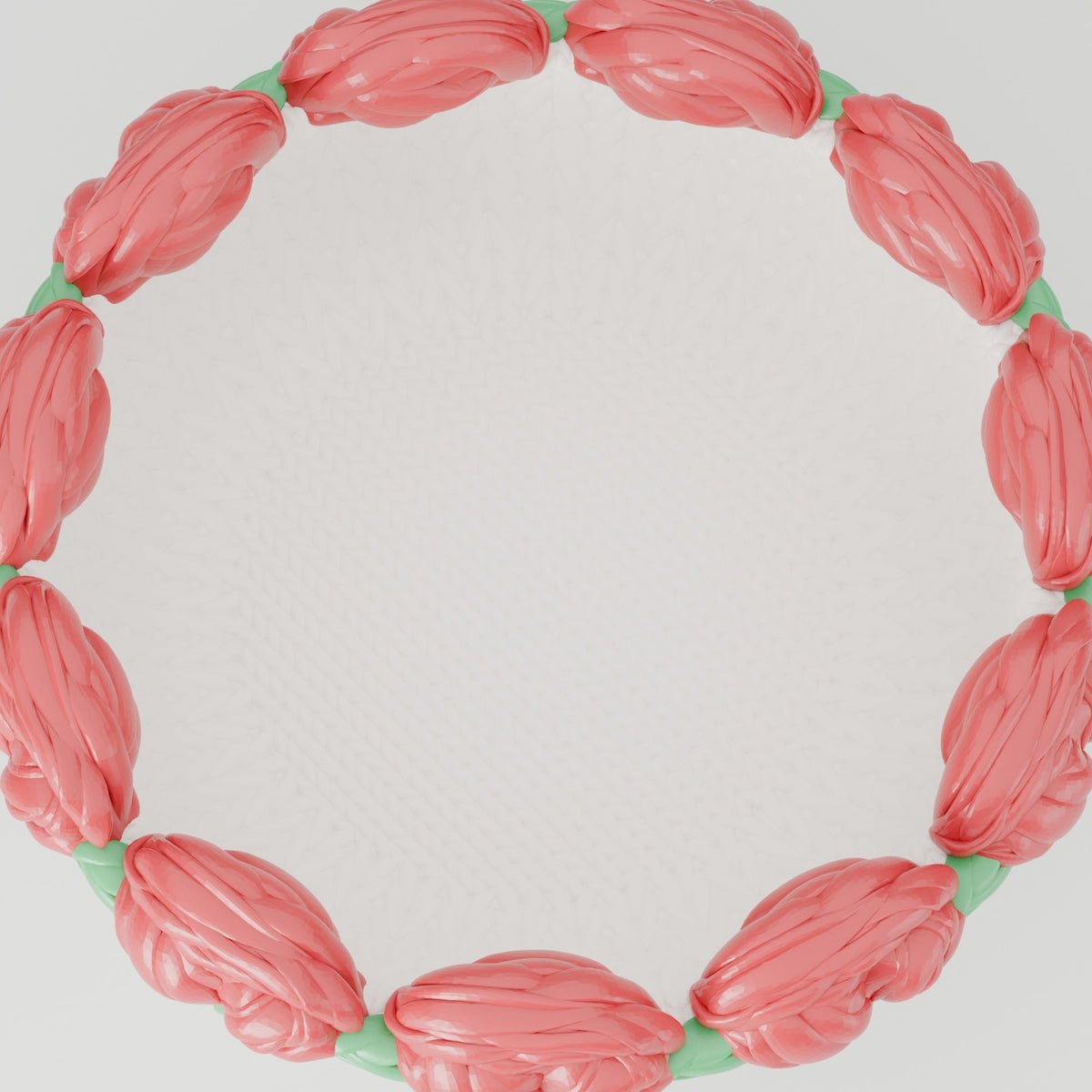 Rose Basket Bowl – Knit-Texture Bowl with Red Rose Rim - Northern Foundry