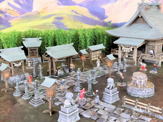Samurai Shrine Set – Feudal Japan Shinto Shrine Terrain (28mm/32mm/40mm) - Northern Foundry