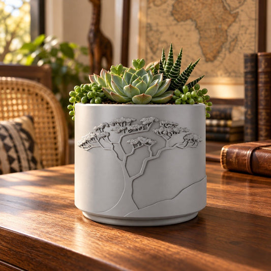 Savanna Tree Planter – Acacia Relief Plant Pot - Northern Foundry