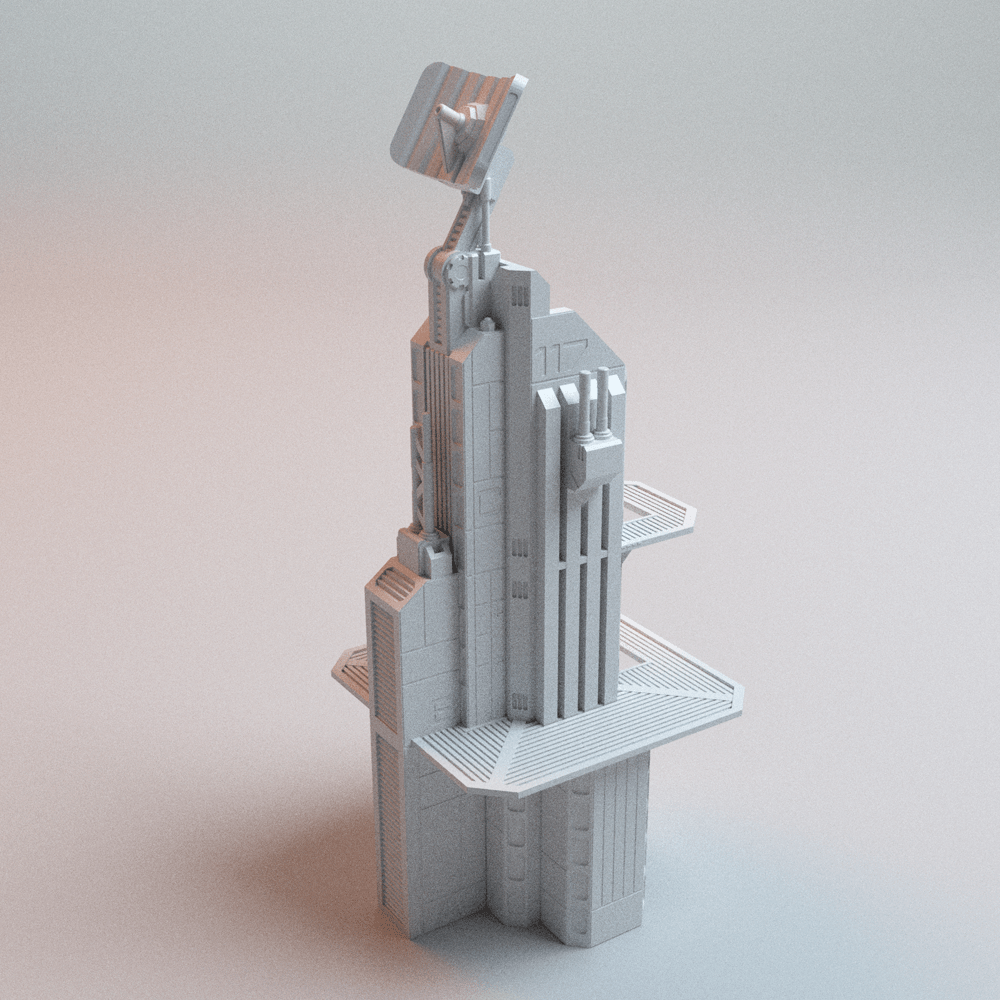 Sci - Fi Forward Base Terrain Set – Modular Outpost, Landing Pad & Comms Tower (28mm/32mm/40mm) - Northern Foundry