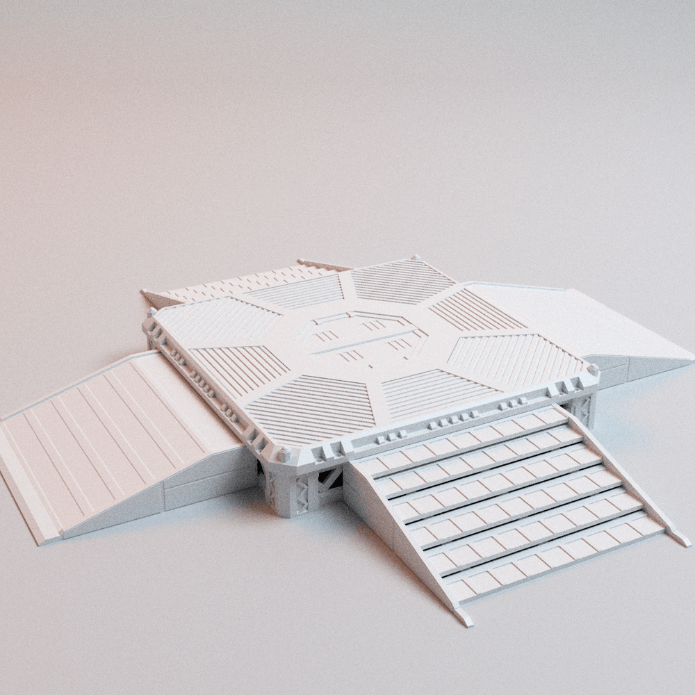Sci - Fi Forward Base Terrain Set – Modular Outpost, Landing Pad & Comms Tower (28mm/32mm/40mm) - Northern Foundry