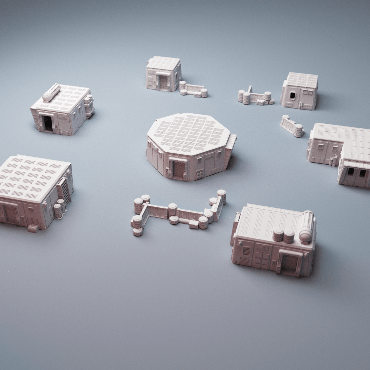 Sci-Fi Uladh Starport Buildings Bundle – 6 Outpost Structures (28mm/40mm, Stargrave) - Northern Foundry