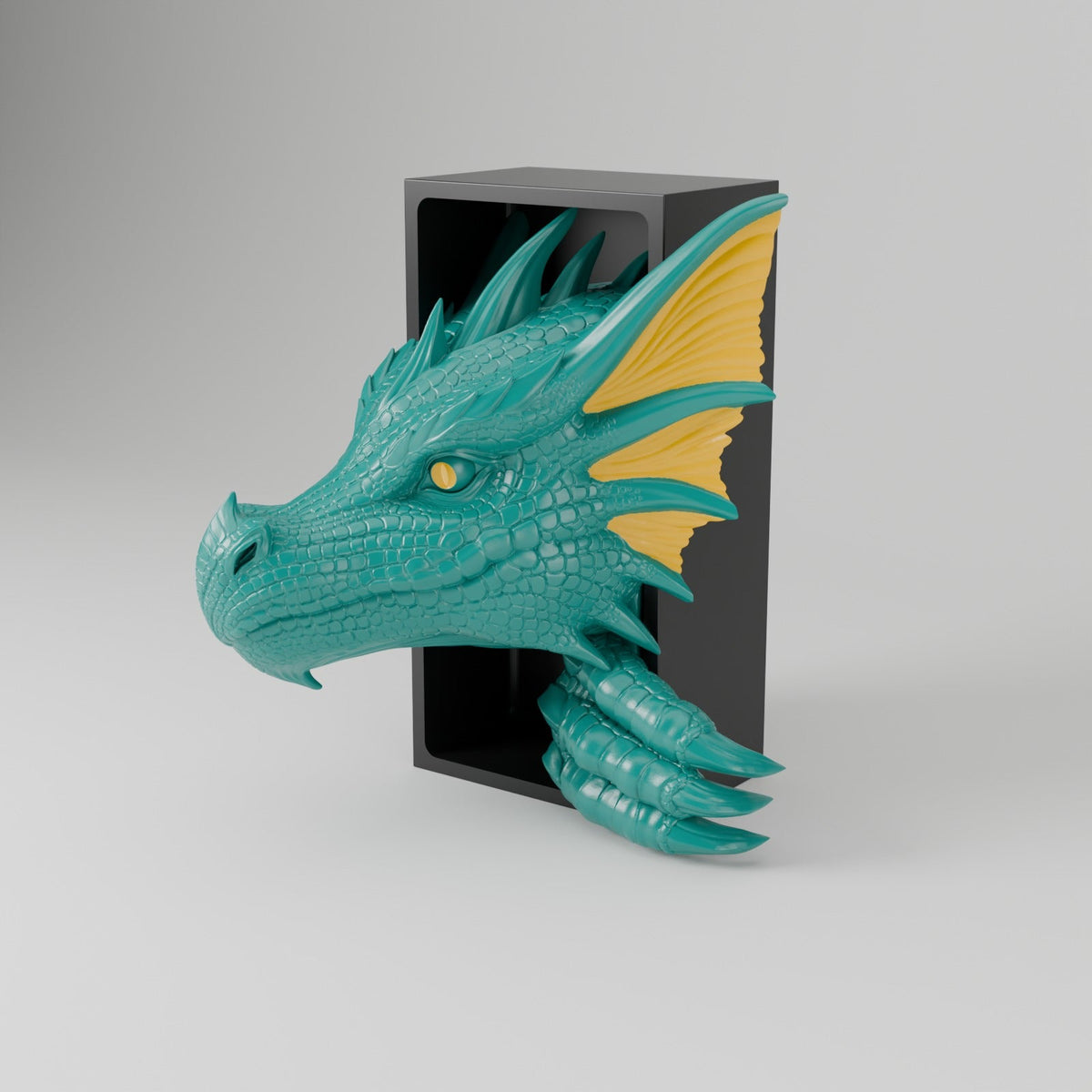 Sea Dragon Book Nook – Finned Dragon Head or Tail Bursting from Your Bookshelf - Northern Foundry