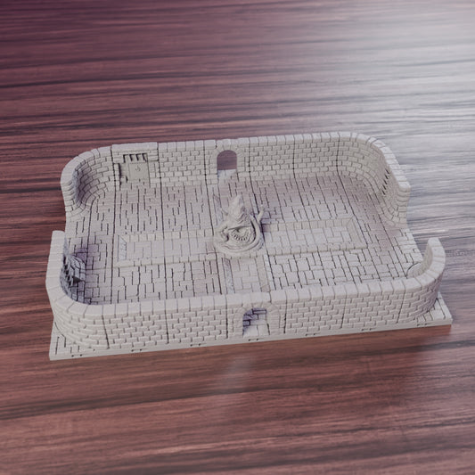 Sewer Junction Chamber 10x10", assembled set on a wooden table