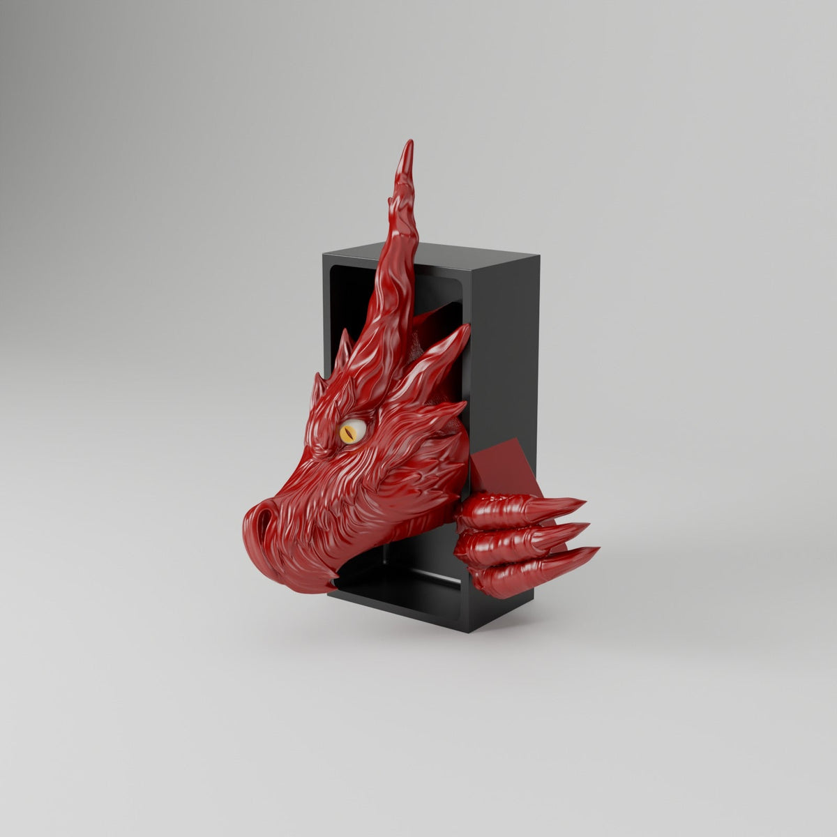 Shadow Dragon Book Nook – Black Dragon Head or Tail Bursting from Your Bookshelf - Northern Foundry