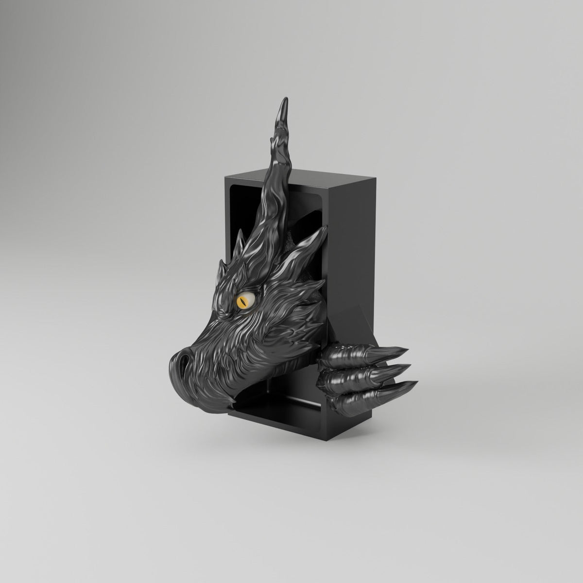 Shadow Dragon Book Nook – Black Dragon Head or Tail Bursting from Your Bookshelf - Northern Foundry
