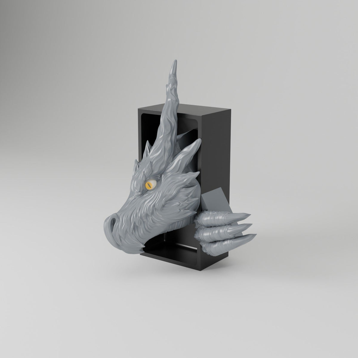 Shadow Dragon Book Nook – Black Dragon Head or Tail Bursting from Your Bookshelf - Northern Foundry