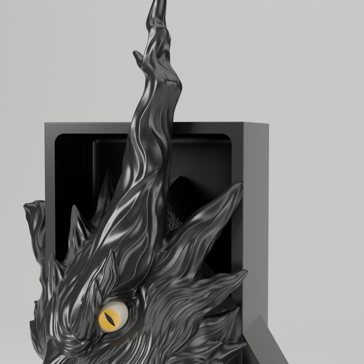 Shadow Dragon Book Nook – Black Dragon Head or Tail Bursting from Your Bookshelf - Northern Foundry