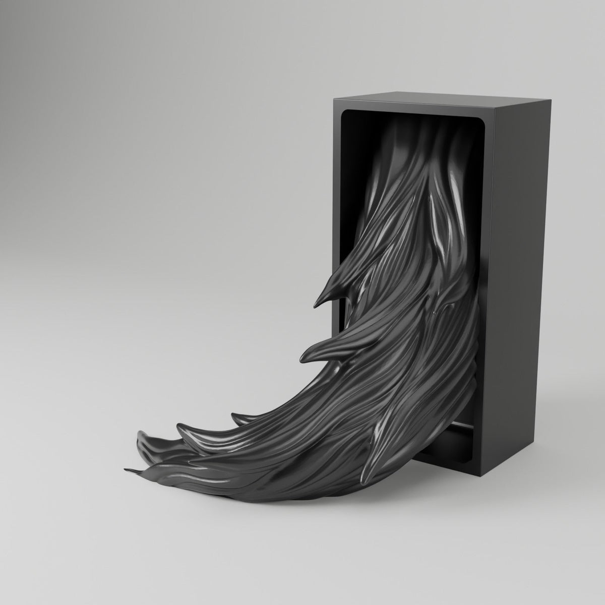 Shadow Dragon Book Nook – Black Dragon Head or Tail Bursting from Your Bookshelf - Northern Foundry