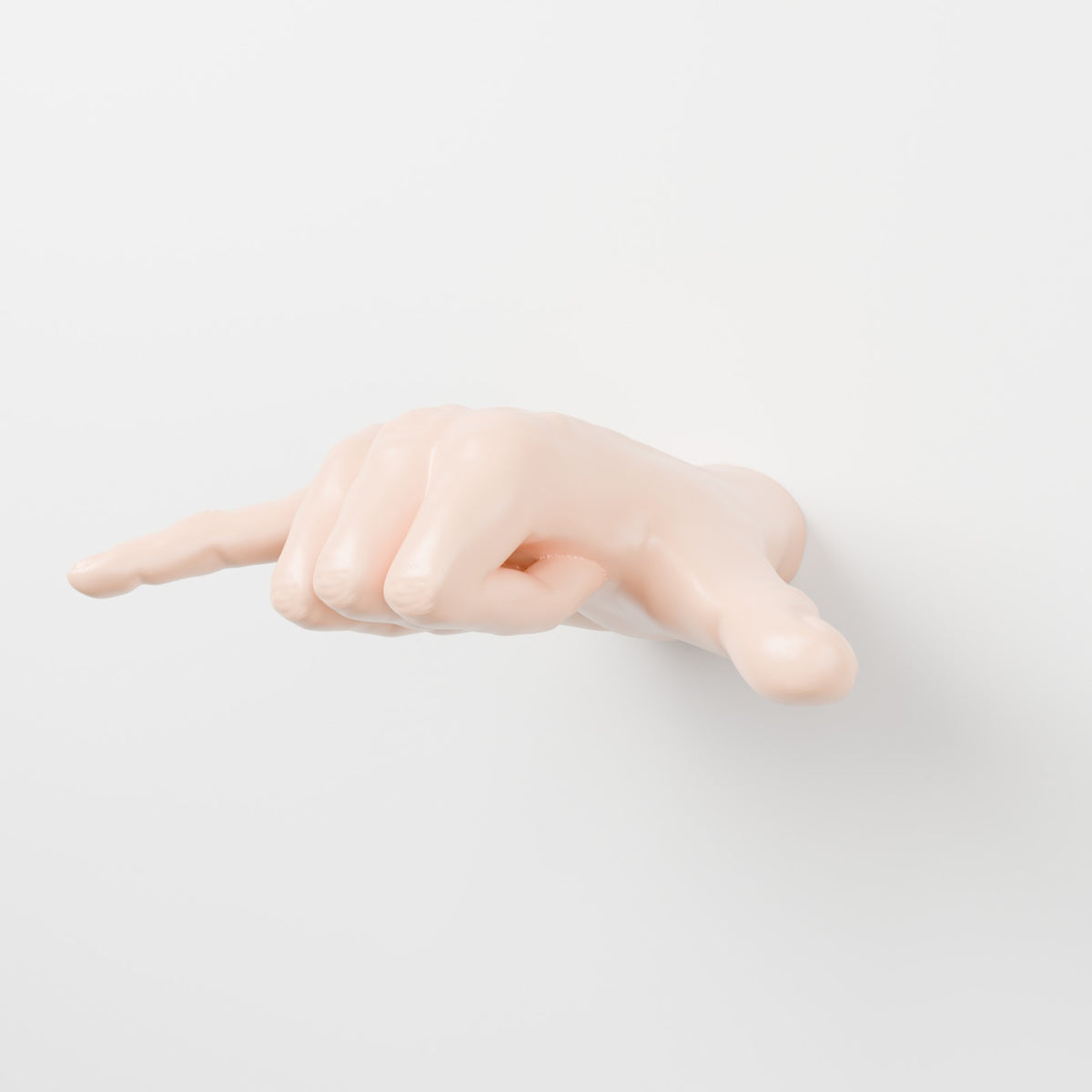 Shaka hand wall mount horizontal peach on white wall three quarter