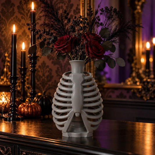 Skeleton Rib Cage Vase – Gothic Halloween Decor - Northern Foundry