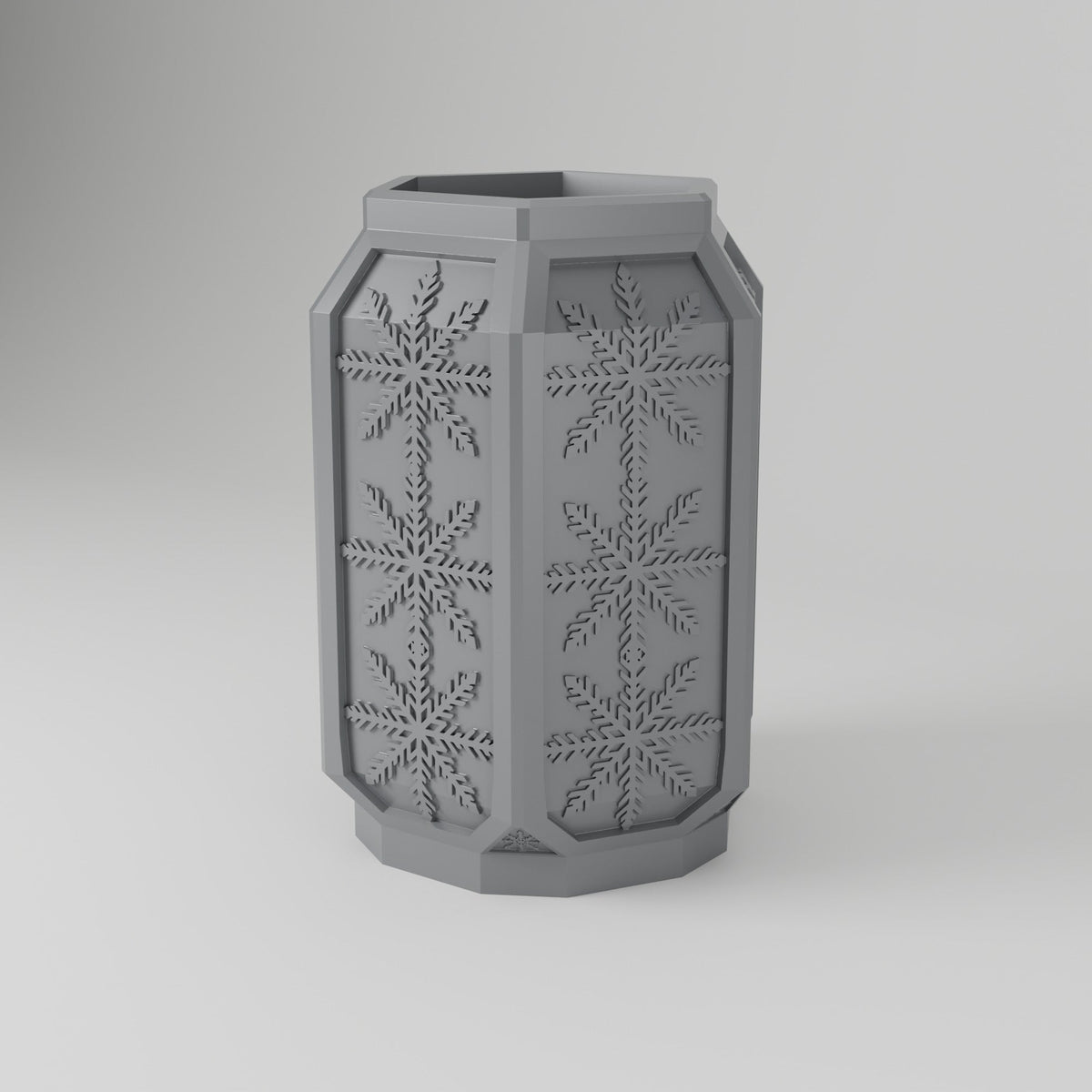Snowflake Vase – Octagonal Winter Flower Vase with Raised Snowflakes - Northern Foundry