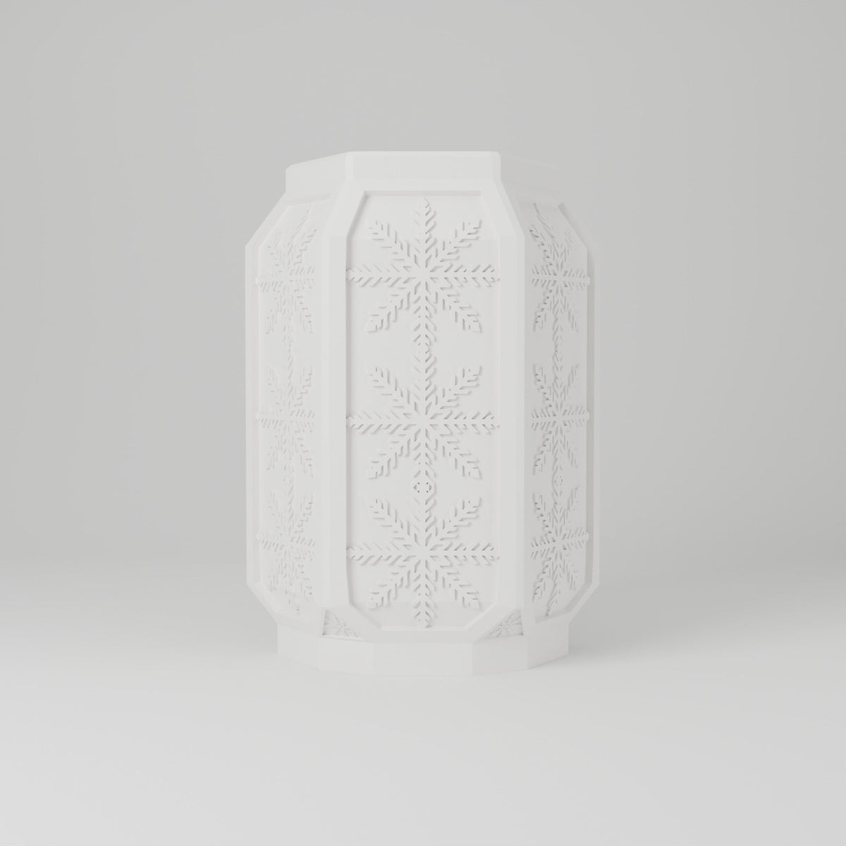 Snowflake Vase – Octagonal Winter Flower Vase with Raised Snowflakes - Northern Foundry