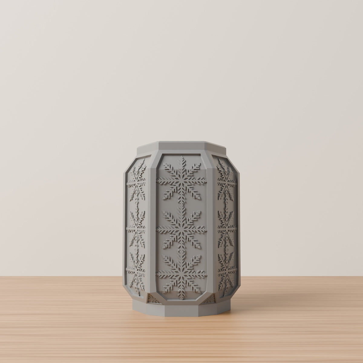 Snowflake Vase – Octagonal Winter Flower Vase with Raised Snowflakes - Northern Foundry