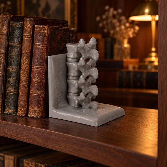 Spine Bookend Sculpture – Vertebrae Book Holder for Shelves - Northern Foundry