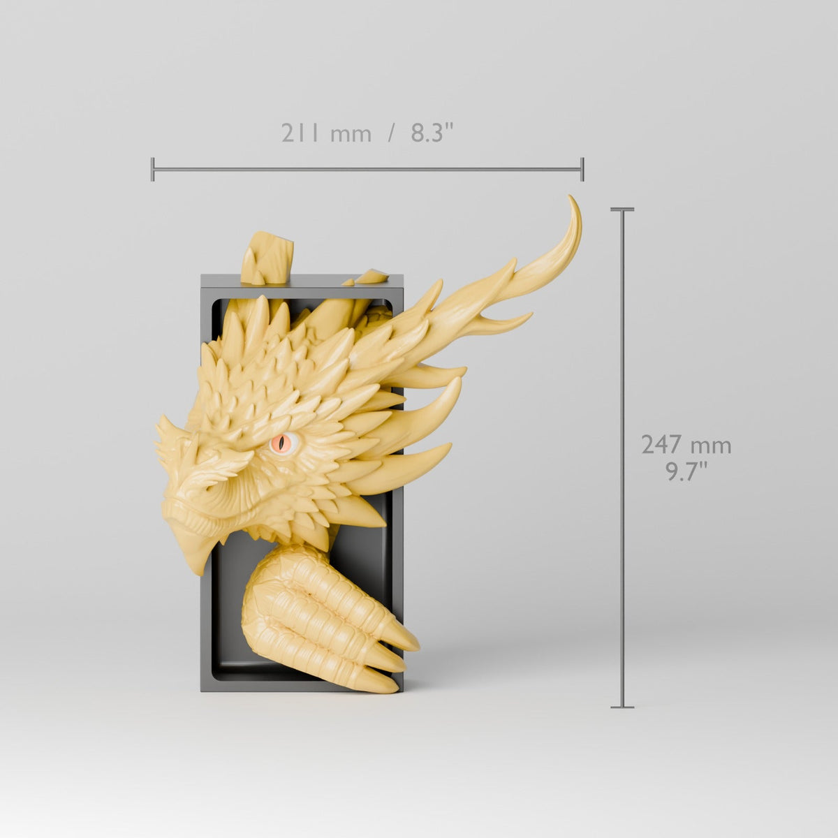 Spine Guard Dragon Book Nook – Golden Dragon Head or Tail Guarding Your Bookshelf - Northern Foundry
