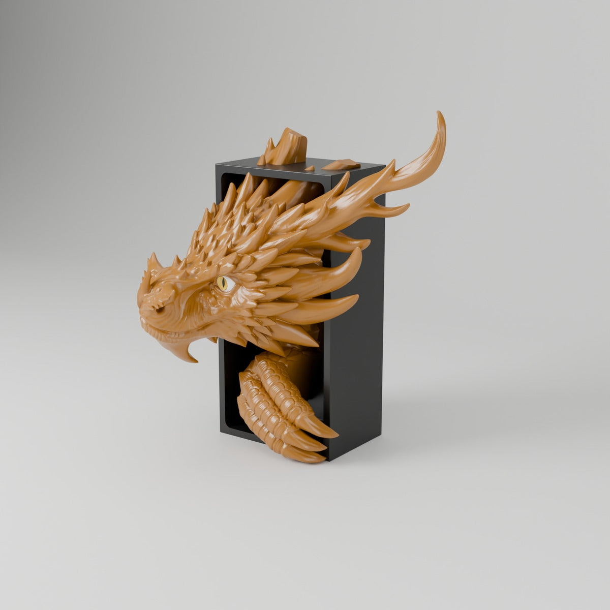Spine Guard Dragon Book Nook – Golden Dragon Head or Tail Guarding Your Bookshelf - Northern Foundry