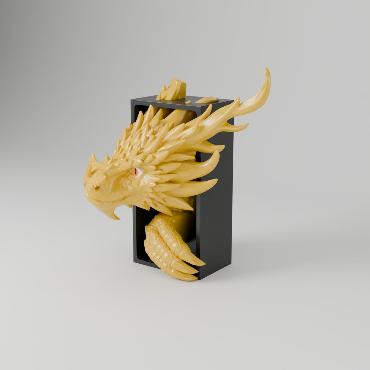 Spine Guard Dragon Book Nook – Golden Dragon Head or Tail Guarding Your Bookshelf - Northern Foundry