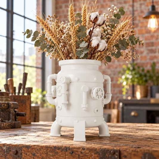 Steam Bloom Vase – Steampunk Boiler Pot Flower Vase - Northern Foundry