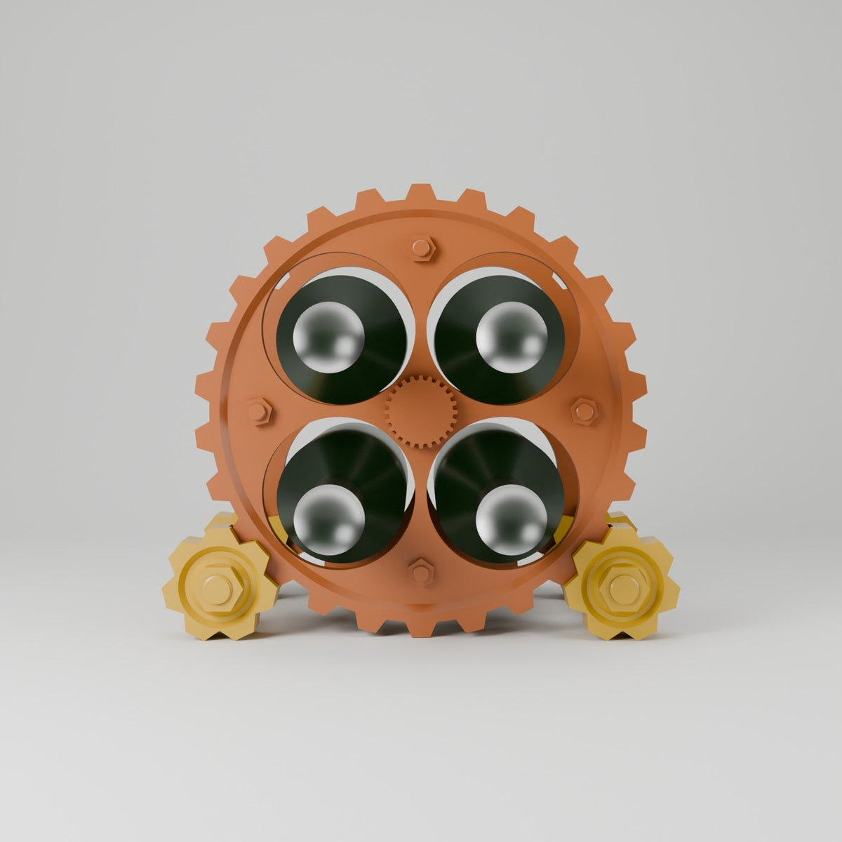 Steampunk Gear Wine Rack – 4 Bottle Countertop Wine Holder with Gears, Bolts and Axles - Northern Foundry