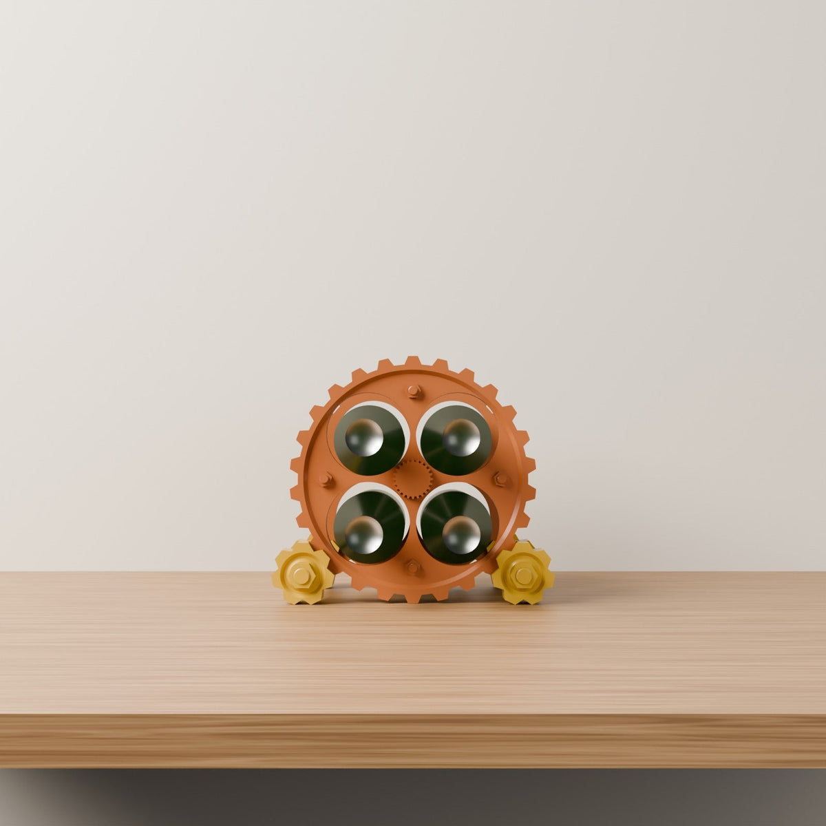 Steampunk Gear Wine Rack – 4 Bottle Countertop Wine Holder with Gears, Bolts and Axles - Northern Foundry