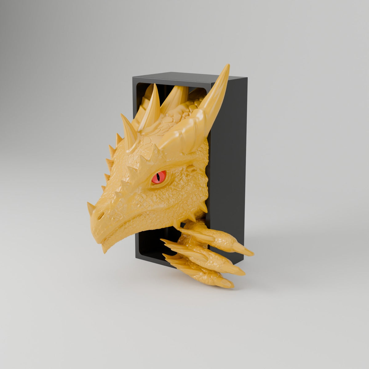 Sun Dragon Book Nook – Golden Dragon Head or Tail Bursting from Your Bookshelf - Northern Foundry