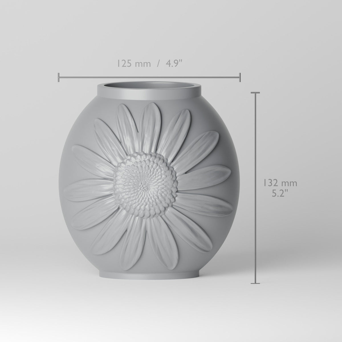 Sunflower Relief Vase – Modern Sculptural Vase - Northern Foundry