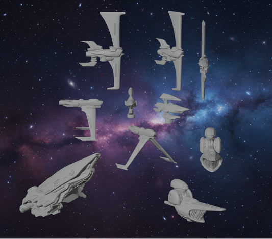 Sylwarin Harmonium Fleet – 1:128 Elven Spaceships (10 Ships) - Northern Foundry