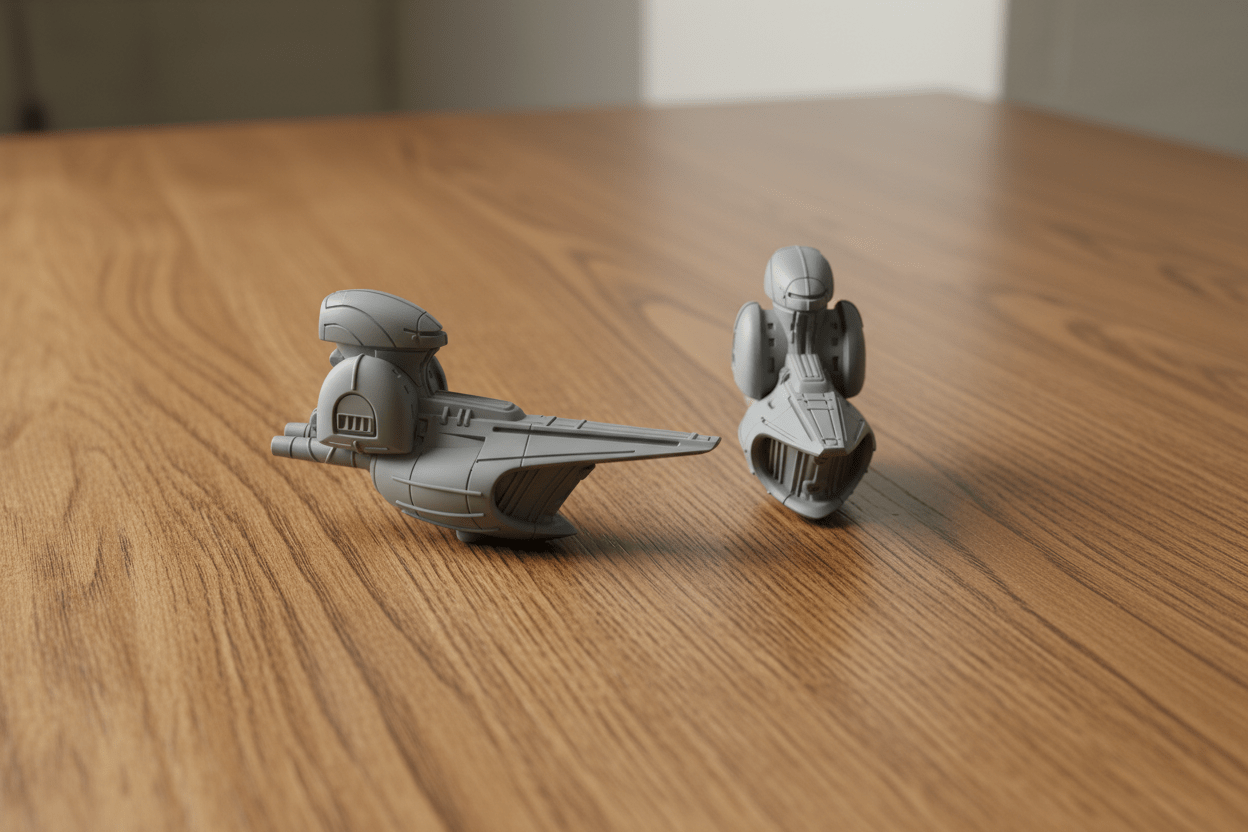 Sylwarin Harmonium Fleet — Elven Solar Sail Spaceships — Gargantuan Battleship & Fighters — 1:128 Scale