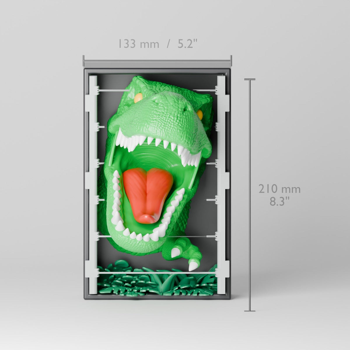 T-Rex Book Nook – Dinosaur Bookshelf Insert - Northern Foundry